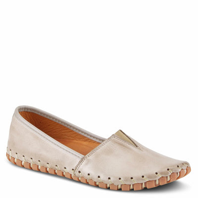 Spring Step Kathaleta-Croco Shoes for Women - Ladies Leather Booties with Rubber Outsole - Comfortable Slip-On Flat Shoes for Womens