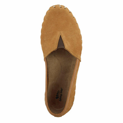 Spring Step Kathaleta Shoes for Women - Ladies Slip-On Shoes with Rubber Outsole - Comfortable Leather Shoes for Womens - Camel EU 39 / US 8.5