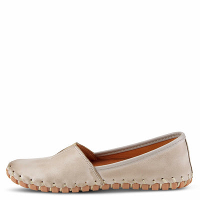Spring Step Kathaleta-Croco Shoes for Women - Ladies Leather Booties with Rubber Outsole - Comfortable Slip-On Flat Shoes for Womens