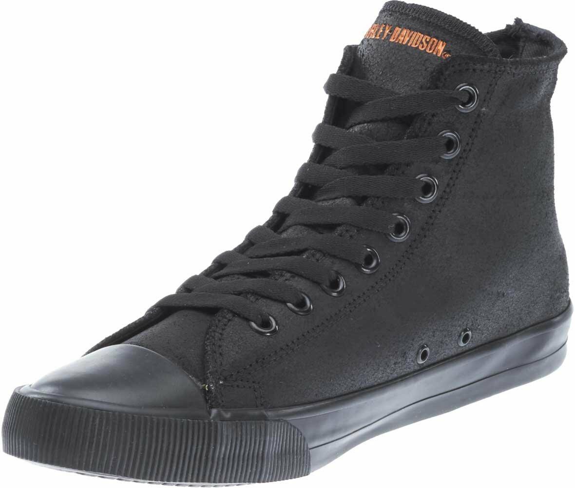 Harley-Davidson Men's Baxter Leather Motorcycle Casual Sneaker, Black/Orange, 8