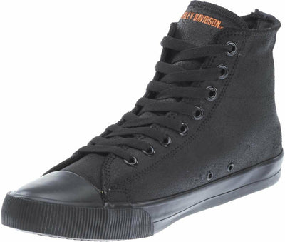 Harley-Davidson Men's Baxter Leather Motorcycle Casual Sneaker, Black/Orange, 8
