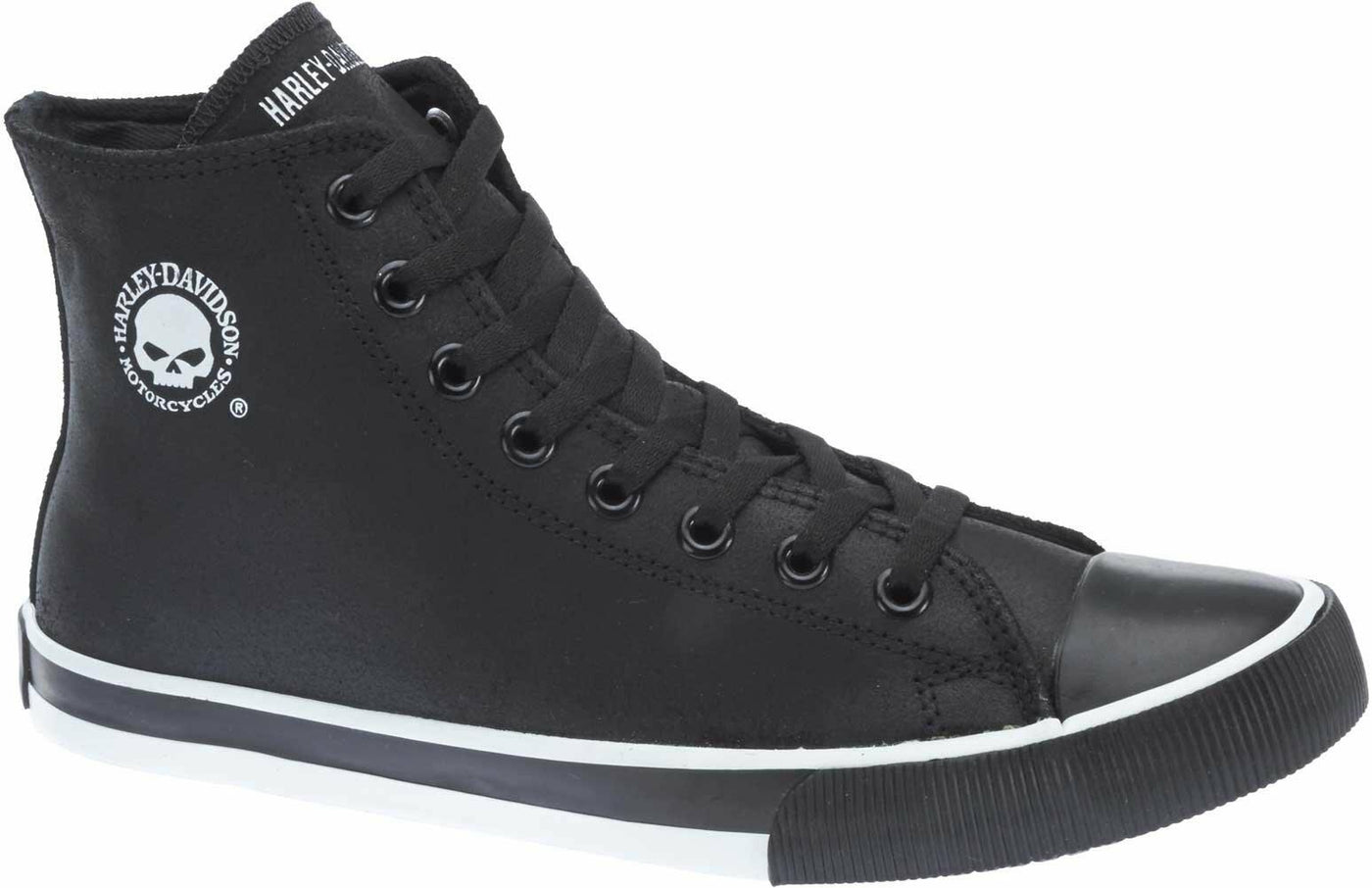 Harley-Davidson Men's Baxter Leather Motorcycle Casual Sneaker, Black/White, 7