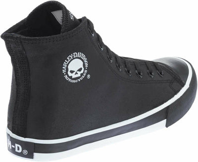 Harley-Davidson Men's Baxter Leather Motorcycle Casual Sneaker, Black/White, 9.5