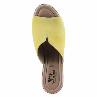 Spring Step Women's Laylani Slide Sandal Yellow Suede EU 40 / US 9