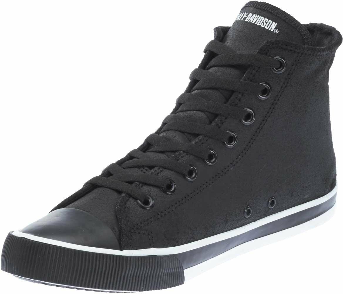 Harley-Davidson Men's Baxter Leather Motorcycle Casual Sneaker, Black/White, 8.5
