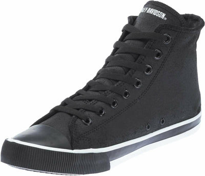 Harley-Davidson Men's Baxter Leather Motorcycle Casual Sneaker, Black/White, 8.5