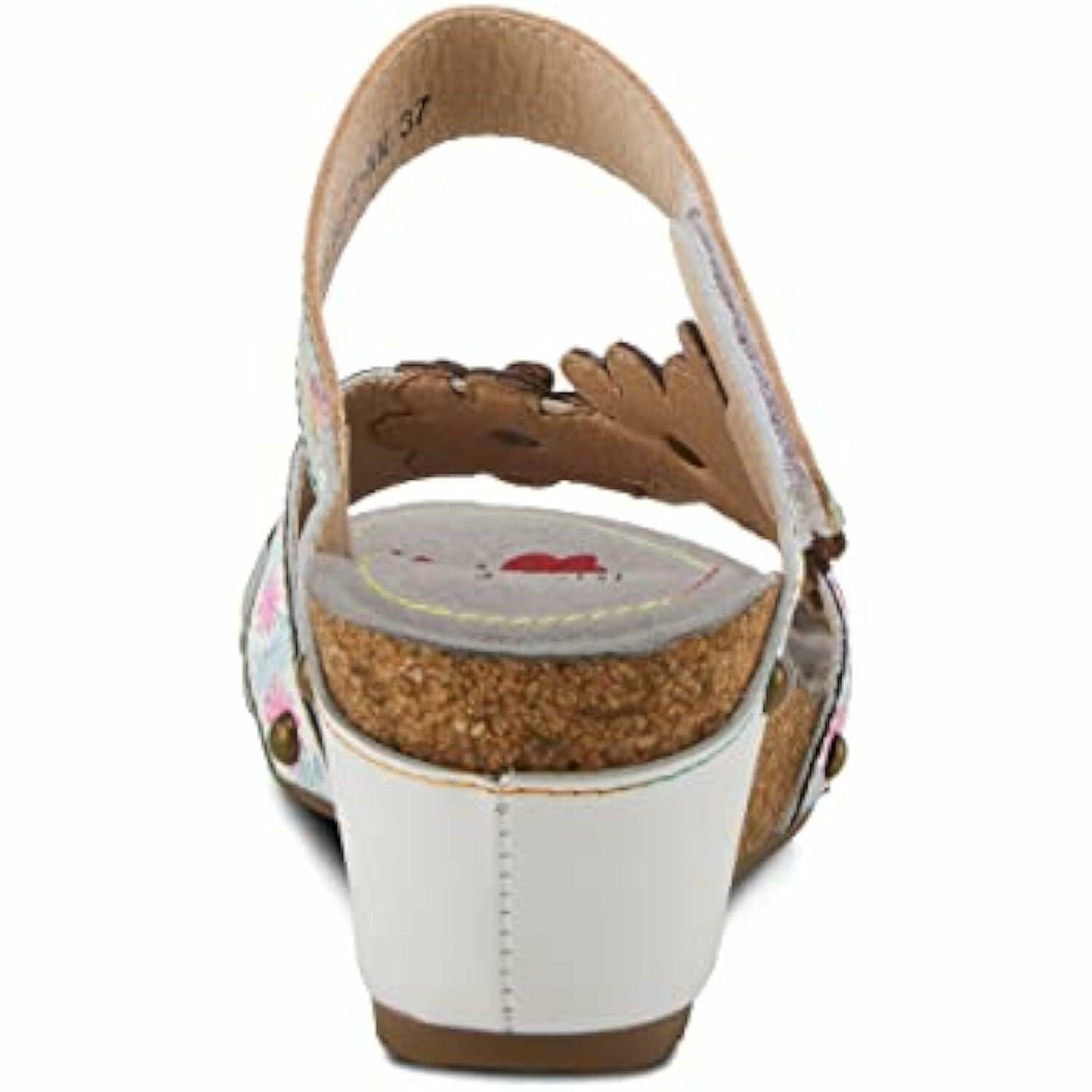 Spring Step L'Artiste Women's Delight Slide Sandals | Adjustable Hook & Loop Straps, Lightweight Designer Sandals for Women White Multi EU 37 / US 6.5-7
