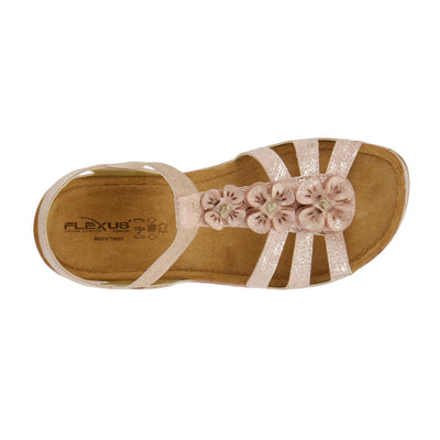 Flexus Women's ADEDE Sandal, Champagne, 8.5