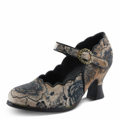 Spring Step L'Artiste Adodora-Prit Mary Jane Pumps | Baroque-Inspired Velvet & Leather Heels Black Multi EU 39 / US 8.5