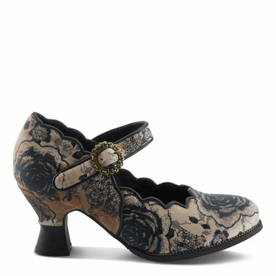 Spring Step L'Artiste Adodora-Prit Mary Jane Pumps | Baroque-Inspired Velvet & Leather Heels Black Multi EU 39 / US 8.5