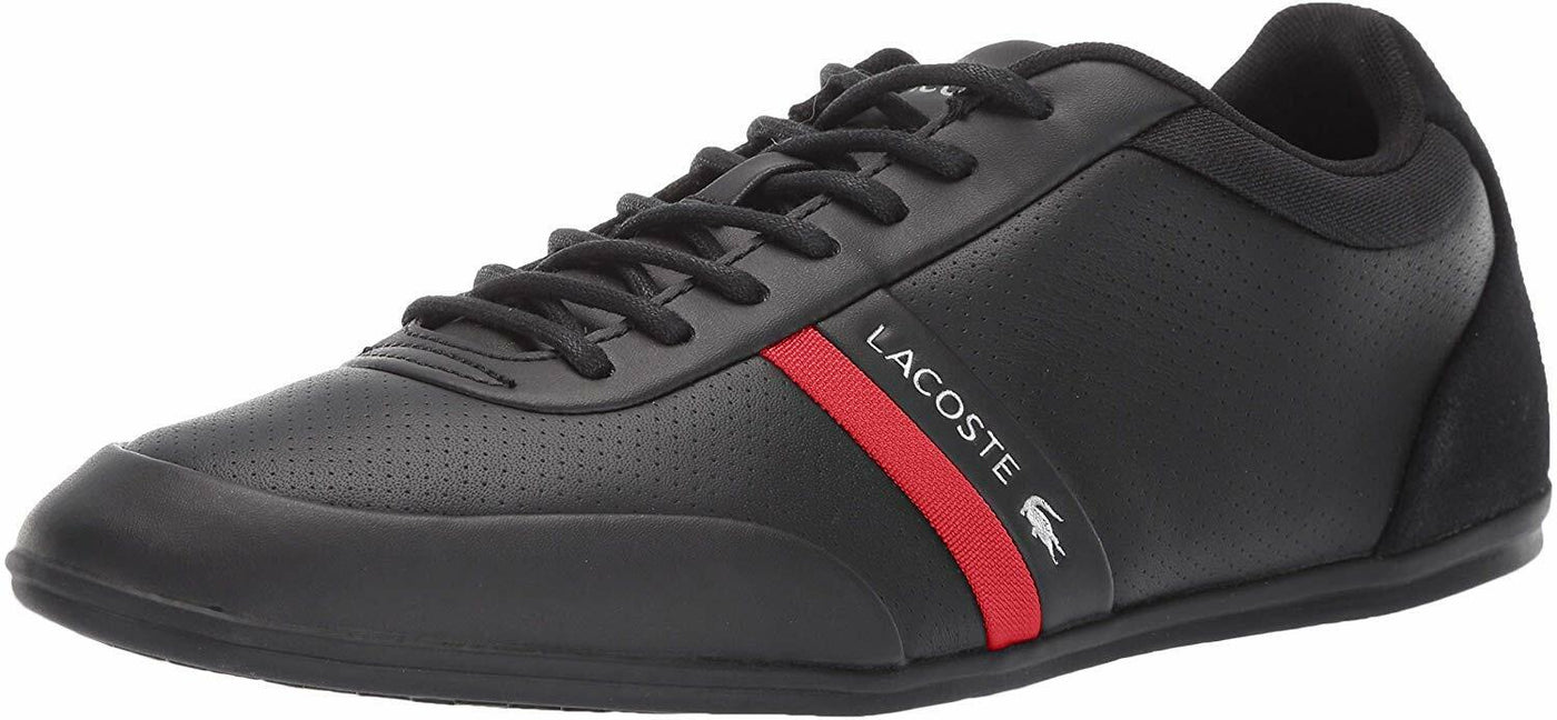 Lacoste Men's STORDA Shoe, black/red, 7 Medium US