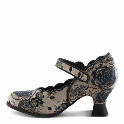 Spring Step L'Artiste Adodora-Prit Mary Jane Pumps | Baroque-Inspired Velvet & Leather Heels Black Multi EU 39 / US 8.5