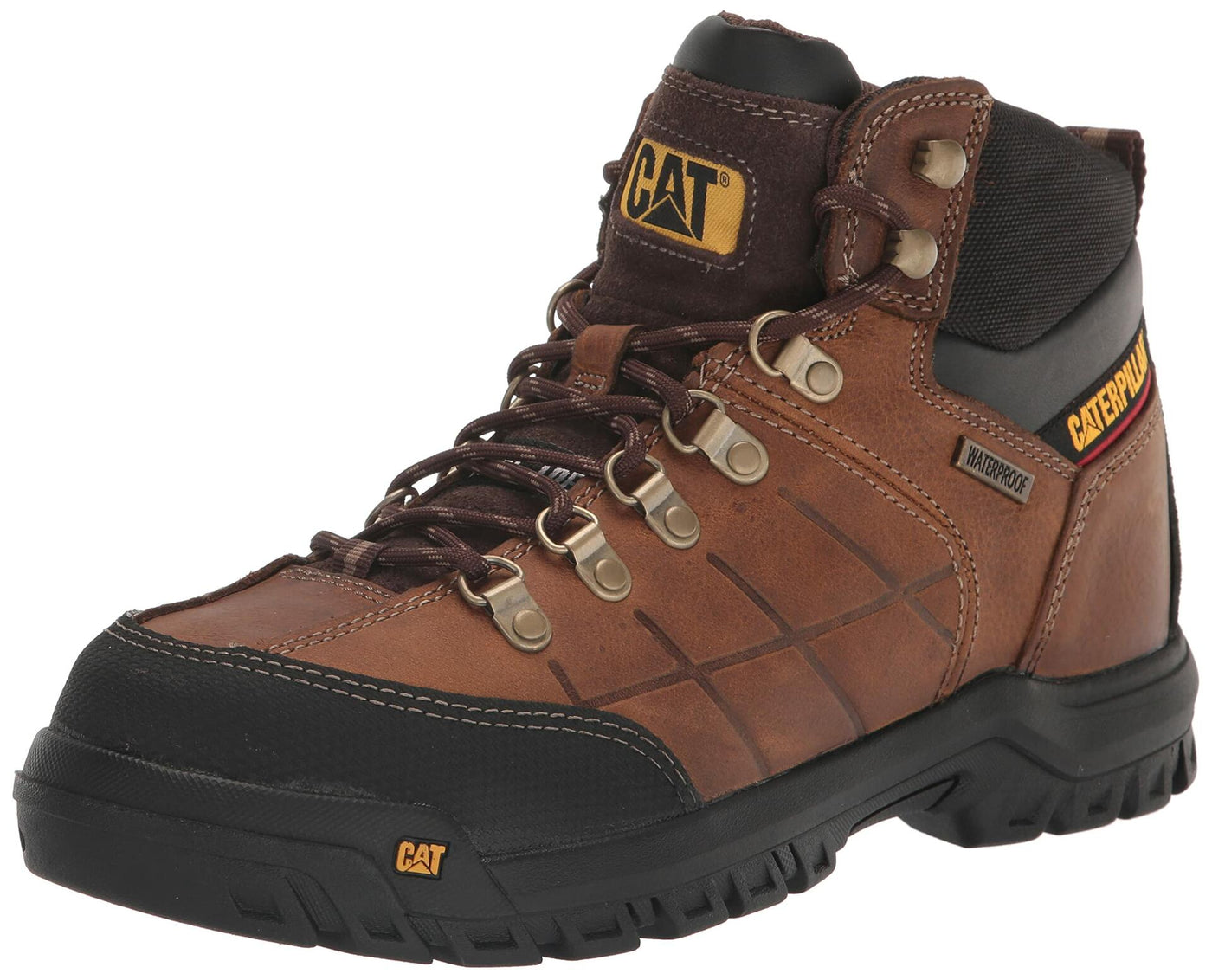 Cat Footwear Men's Threshold Waterproof Steel Toe Work Boot, Real Brown, 6.5