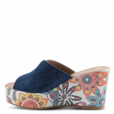 Spring Step Women's Laylani Slide Sandal Blue Suede EU 38 / US 7.5-8