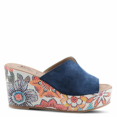 Spring Step Women's Laylani Slide Sandal Blue Suede EU 38 / US 7.5-8
