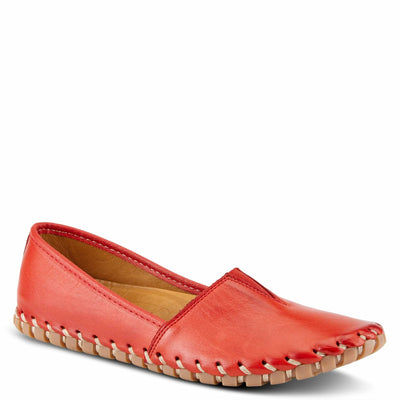 Spring Step Kathaleta Shoes for Women - Ladies Slip-On Shoes with Rubber Outsole - Comfortable Leather Shoes for Womens - Red EU 39 / US 8.5