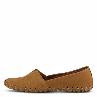 Spring Step Kathaleta Shoes for Women - Ladies Slip-On Shoes with Rubber Outsole - Comfortable Leather Shoes for Womens - Camel EU 40 / US 9