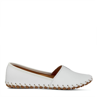 Spring Step Kathaleta Shoes for Women - Ladies Slip-On Shoes with Rubber Outsole - Comfortable Leather Shoes for Womens - White EU 37 / US 6.5-7
