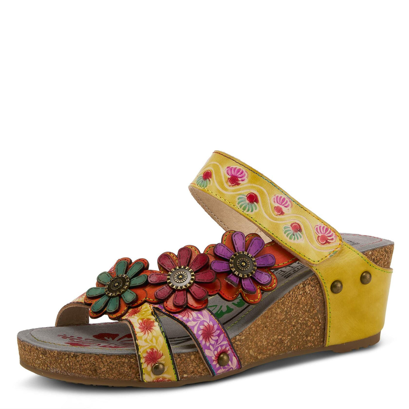 Spring Step L'Artiste Women's Delight Sandals Yellow Multi EU 41 / US 9.5-10