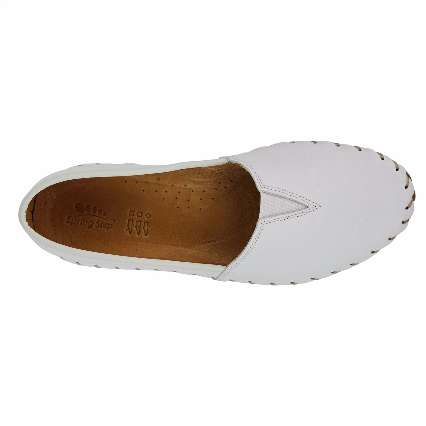 Spring Step Kathaleta Shoes for Women - Ladies Slip-On Shoes with Rubber Outsole - Comfortable Leather Shoes for Womens - White EU 43 / US 11.5-12