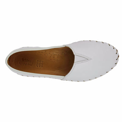 Spring Step Kathaleta Shoes for Women - Ladies Slip-On Shoes with Rubber Outsole - Comfortable Leather Shoes for Womens - White EU 43 / US 11.5-12