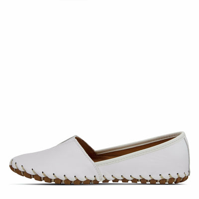 Spring Step Kathaleta Shoes for Women - Ladies Slip-On Shoes with Rubber Outsole - Comfortable Leather Shoes for Womens - White EU 43 / US 11.5-12