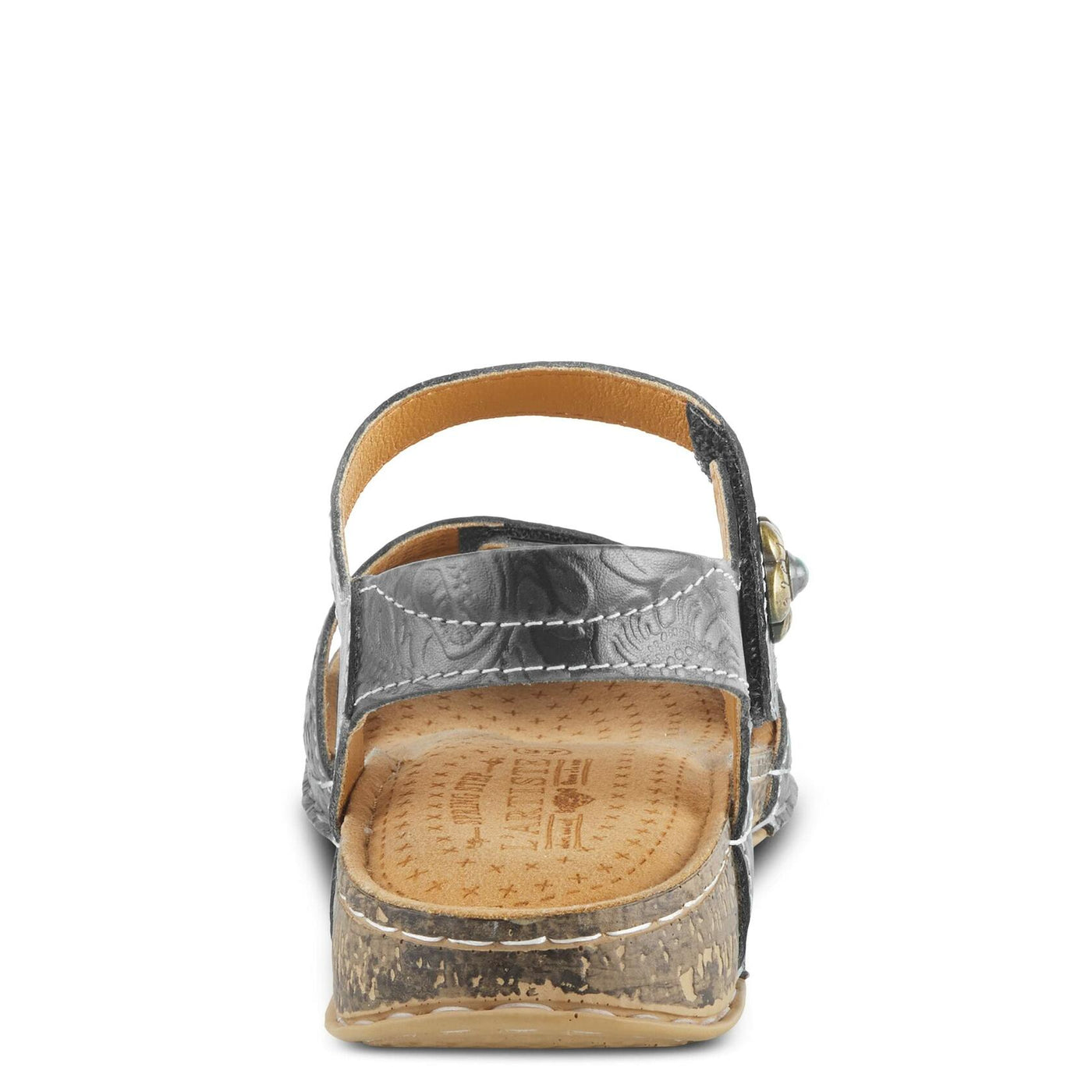 Spring Step L'Artiste Popular Sandals for Women - Ankle Strap Sandal with Hook & Loop - Hand Painted Ladies Sandals for Womens - Black EU 42 / US 10.5-11