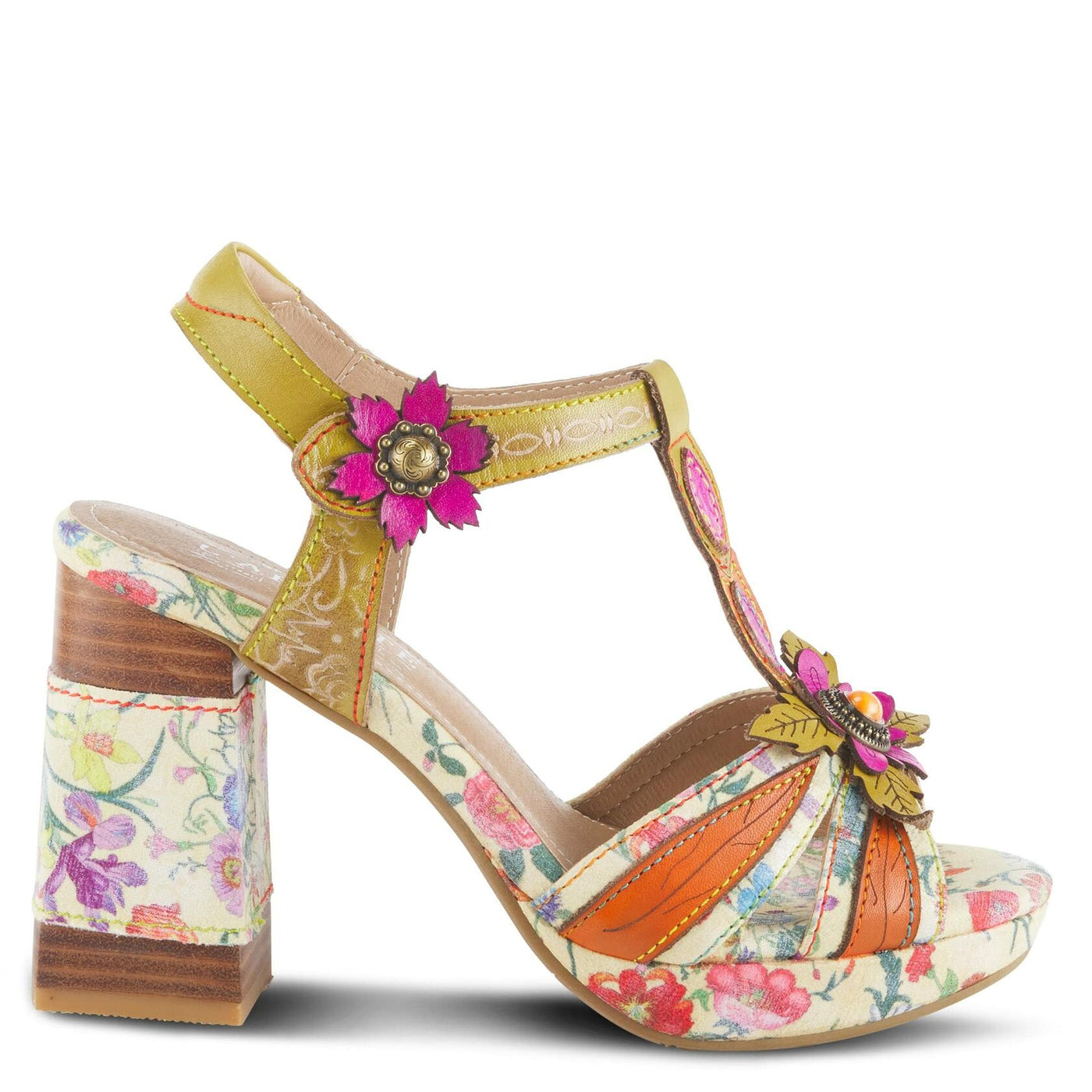 L'Artiste by Spring Step Fabuloso Yellow Multi EU 37 (US Women's 6.5-7) M