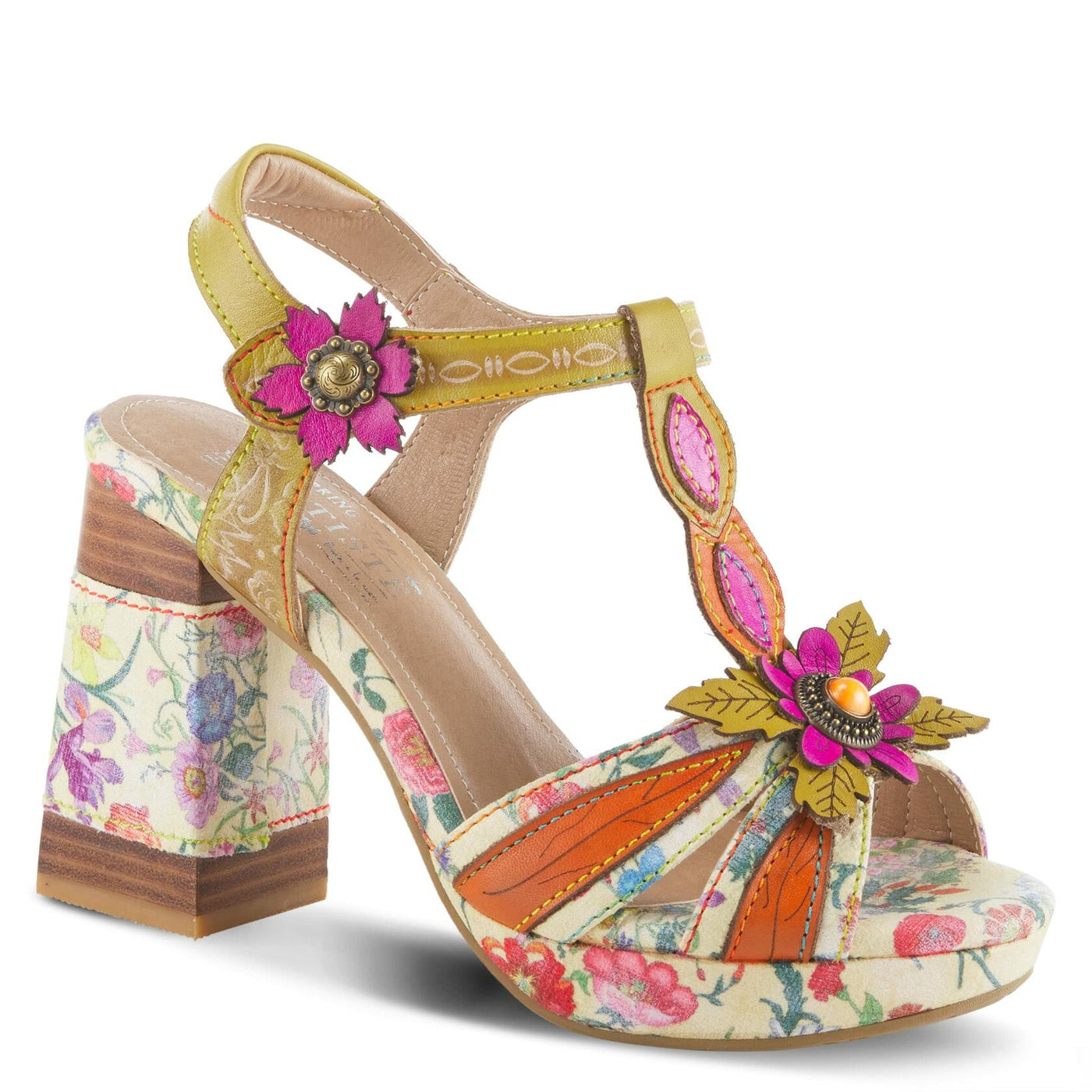 L'Artiste by Spring Step Fabuloso Yellow Multi EU 37 (US Women's 6.5-7) M
