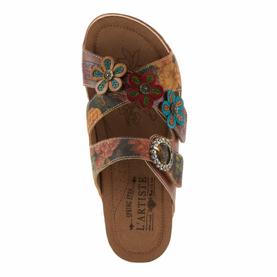 L'Artiste by Spring Step Women's Caelana Sandal, Brown Multi, 5