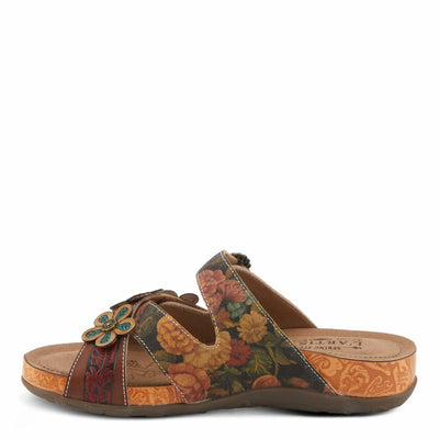 L'Artiste by Spring Step Women's Caelana Sandal, Brown Multi, 5