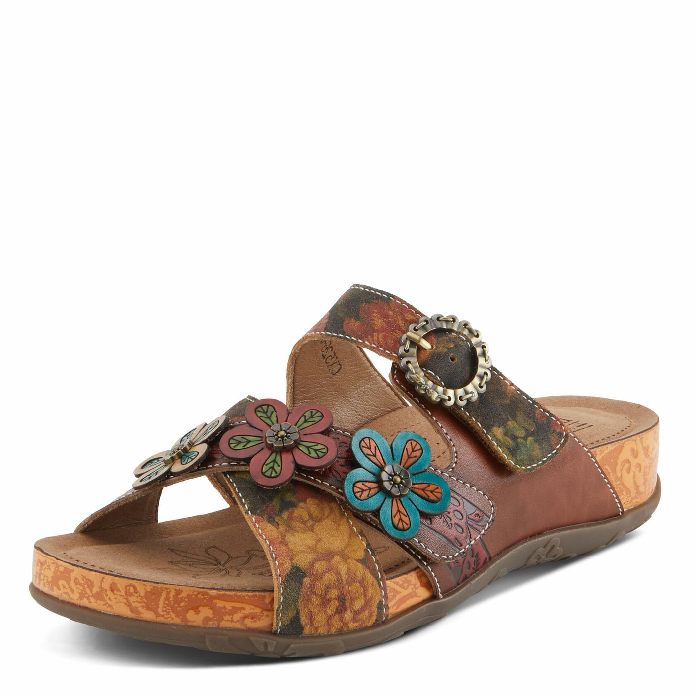 L'Artiste by Spring Step Women's Caelana Sandal, Brown Multi, 5