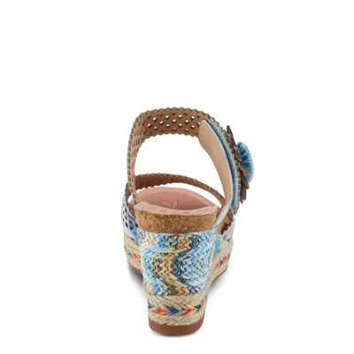 Spring Step L'Artiste Women's Evesgarden Wedge Sandal Beige Multi EU 39/8.5