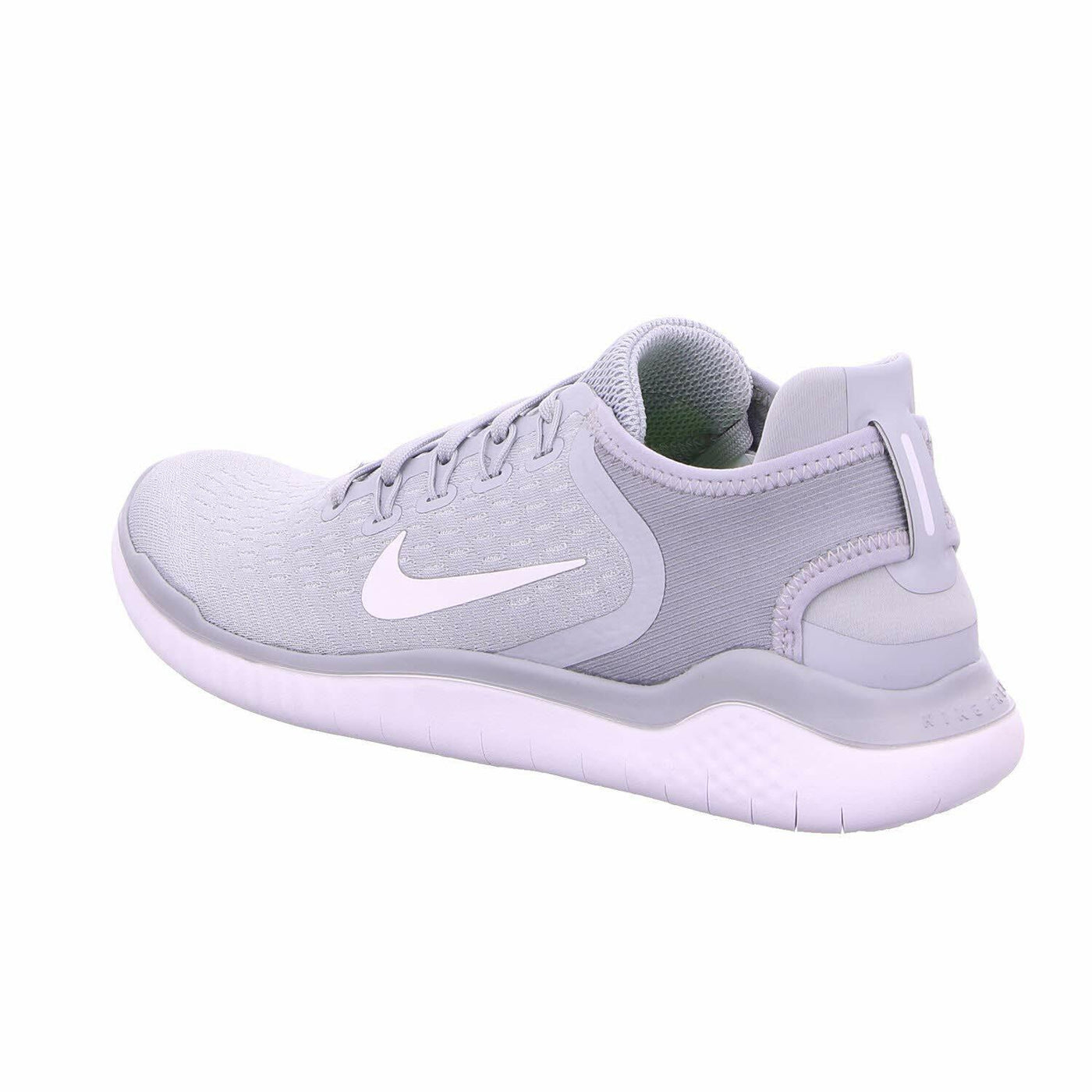 Nike Free Rn 2018 Sz 5.5 Womens Running Wolf Grey/White-White-Volt Shoes
