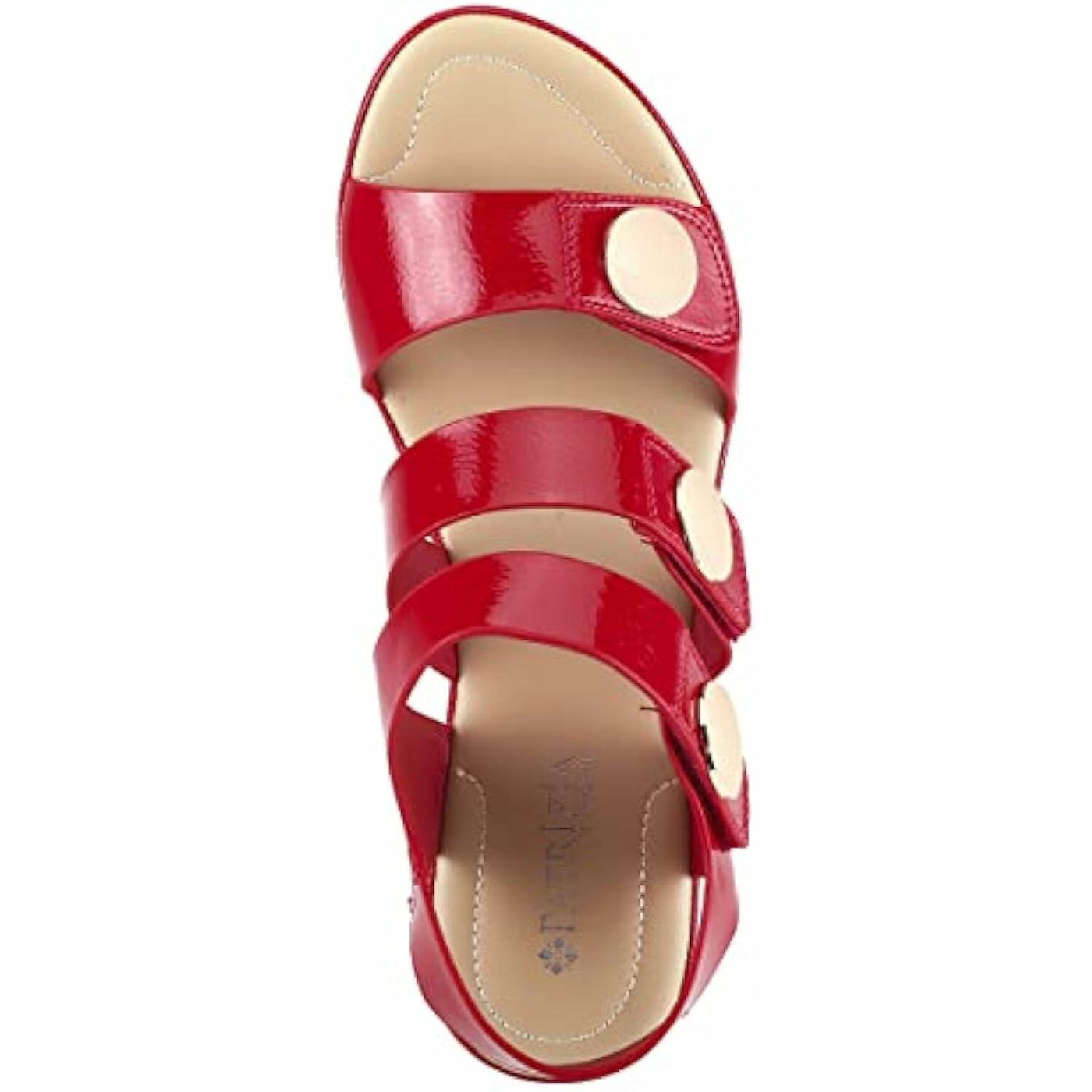 PATRIZIA Spring Step Triodee Sandals for Women - Ladies Casual Platform Sandal with Adjustable Straps- Slip-On Womens Sandals for Formal Event, Outdoor Party - Red EU 35 M/US 5