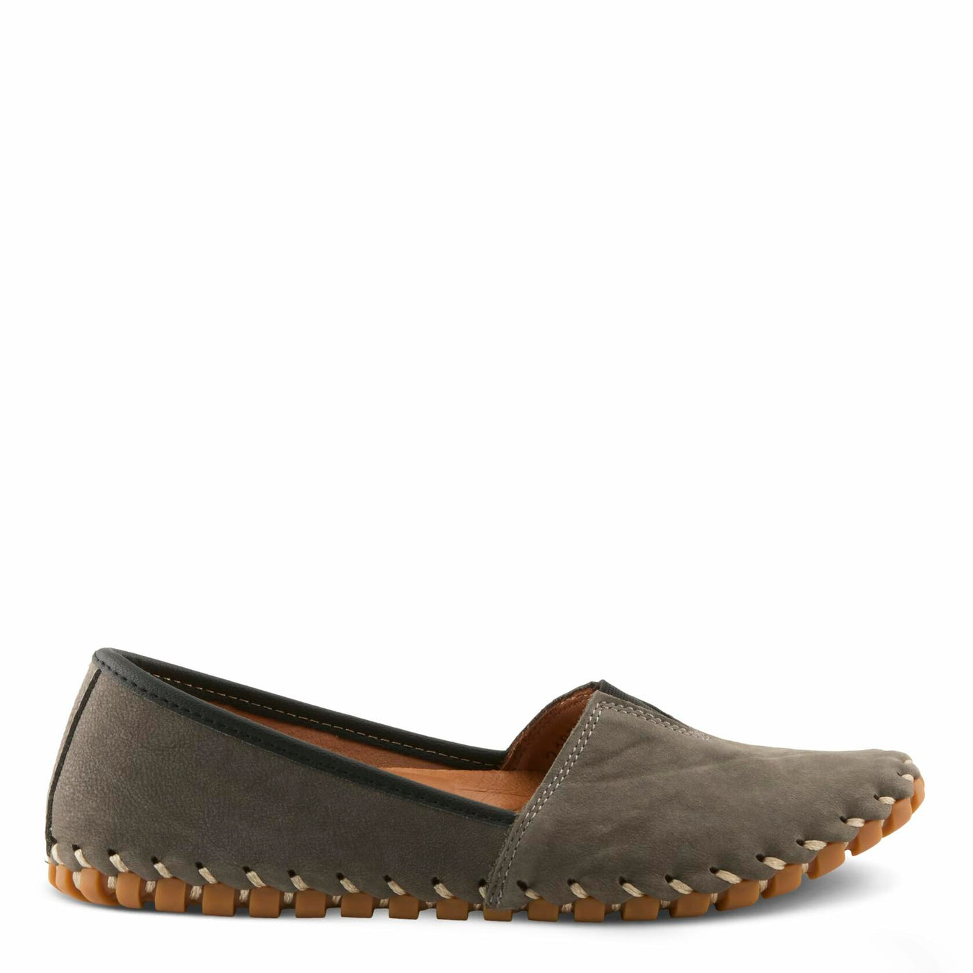 Spring Step Kathaleta Shoes for Women - Ladies Slip-On Shoes with Rubber Outsole - Comfortable Leather Shoes for Womens - Grey EU 43 / US 11.5-12
