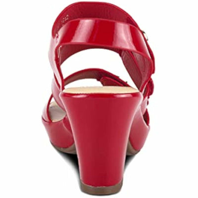 PATRIZIA Spring Step Triodee Sandals for Women - Ladies Casual Platform Sandal with Adjustable Straps- Slip-On Womens Sandals for Formal Event, Outdoor Party - Red EU 35 M/US 5