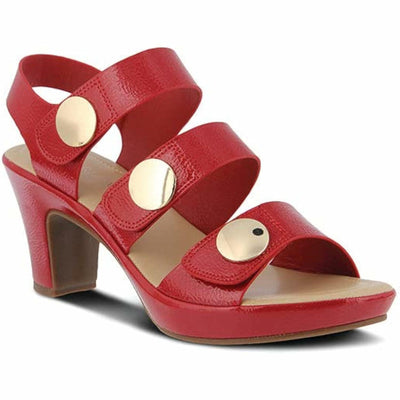 PATRIZIA Spring Step Triodee Sandals for Women - Ladies Casual Platform Sandal with Adjustable Straps- Slip-On Womens Sandals for Formal Event, Outdoor Party - Red EU 35 M/US 5