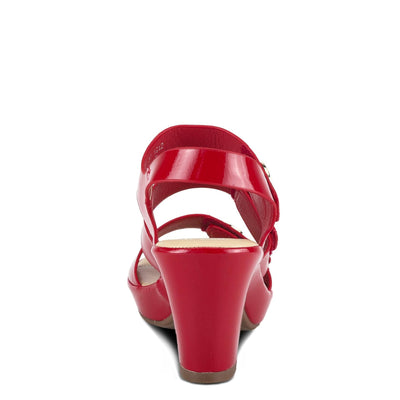 PATRIZIA Spring Step Triodee Sandals for Women - Ladies Casual Platform Sandal with Adjustable Straps- Slip-On Womens Sandals for Formal Event, Outdoor Party - Red EU 38 M/US 7.5-8