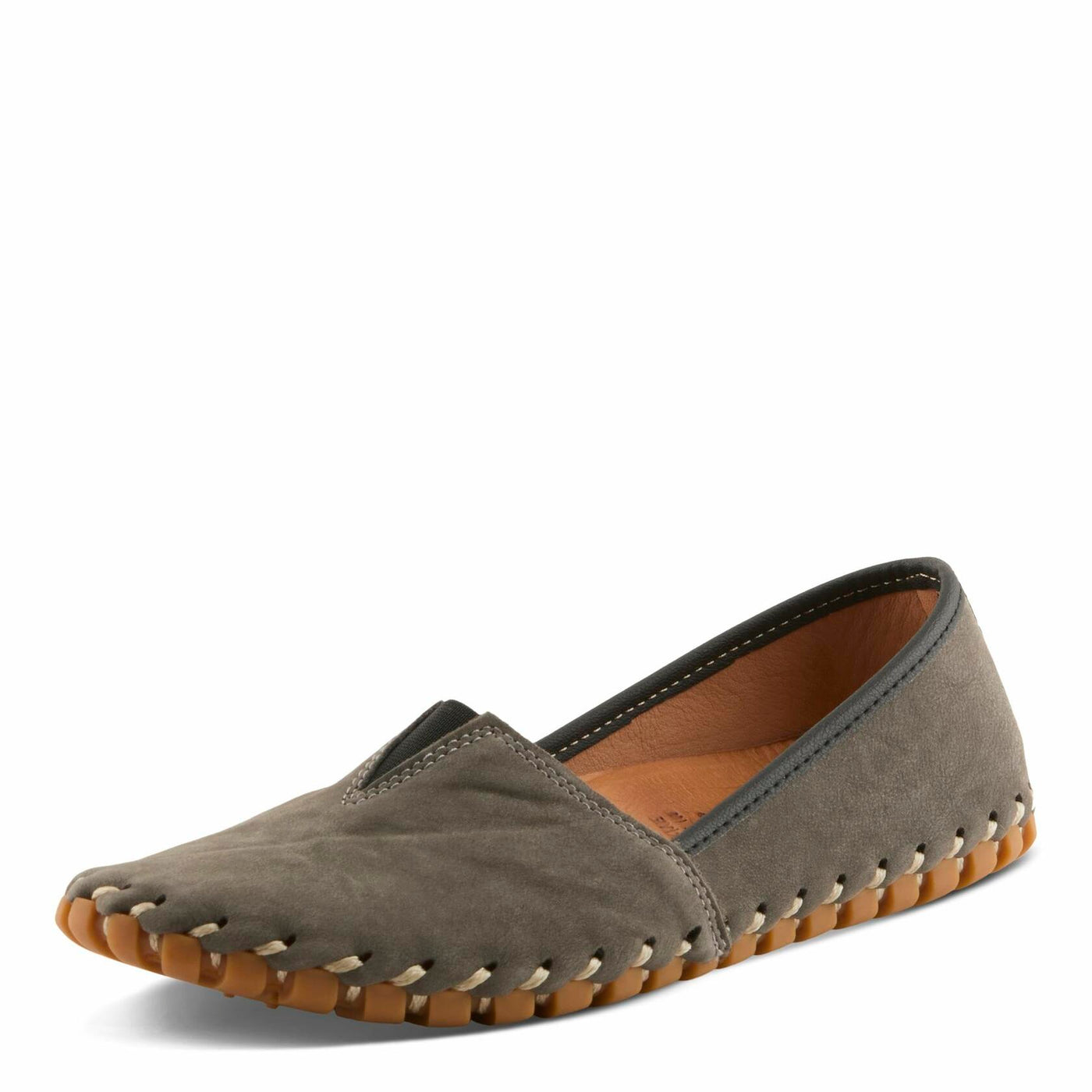 Spring Step Kathaleta Shoes for Women - Ladies Slip-On Shoes with Rubber Outsole - Comfortable Leather Shoes for Womens - Grey EU 43 / US 11.5-12