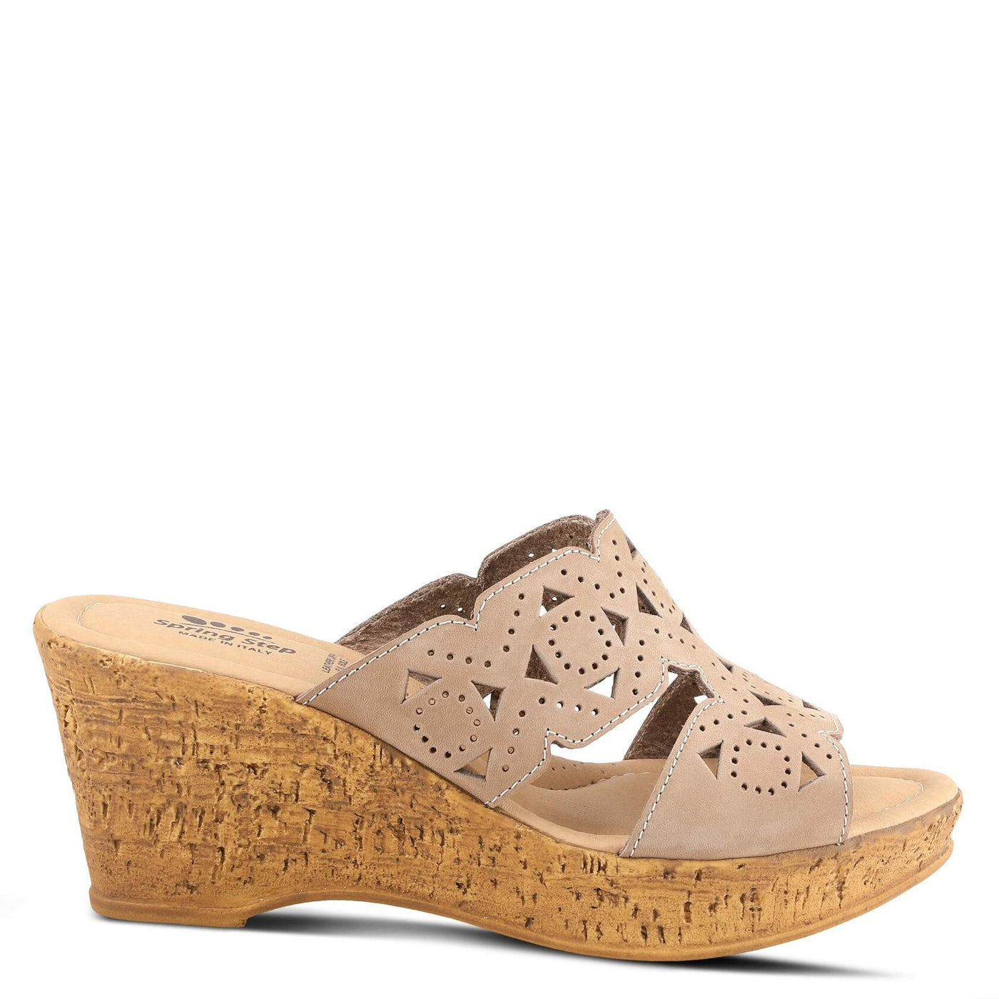Spring Step Women's Flamyo Slide Sandal Beige Nubuck EU 38 / US 7.5-8