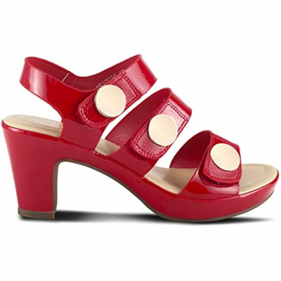 PATRIZIA Spring Step Triodee Sandals for Women - Ladies Casual Platform Sandal with Adjustable Straps- Slip-On Womens Sandals for Formal Event, Outdoor Party - Red EU 35 M/US 5