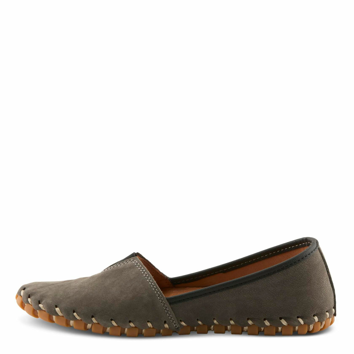 Spring Step Kathaleta Shoes for Women - Ladies Slip-On Shoes with Rubber Outsole - Comfortable Leather Shoes for Womens - Grey EU 43 / US 11.5-12