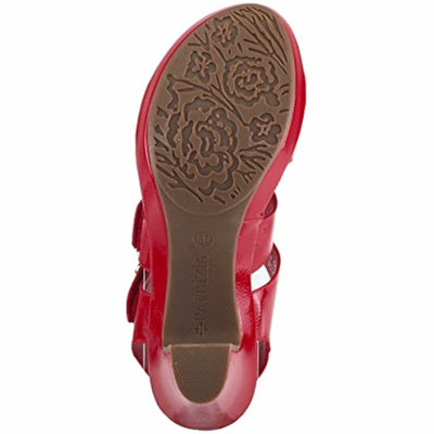 PATRIZIA Spring Step Triodee Sandals for Women - Ladies Casual Platform Sandal with Adjustable Straps- Slip-On Womens Sandals for Formal Event, Outdoor Party - Red EU 35 M/US 5