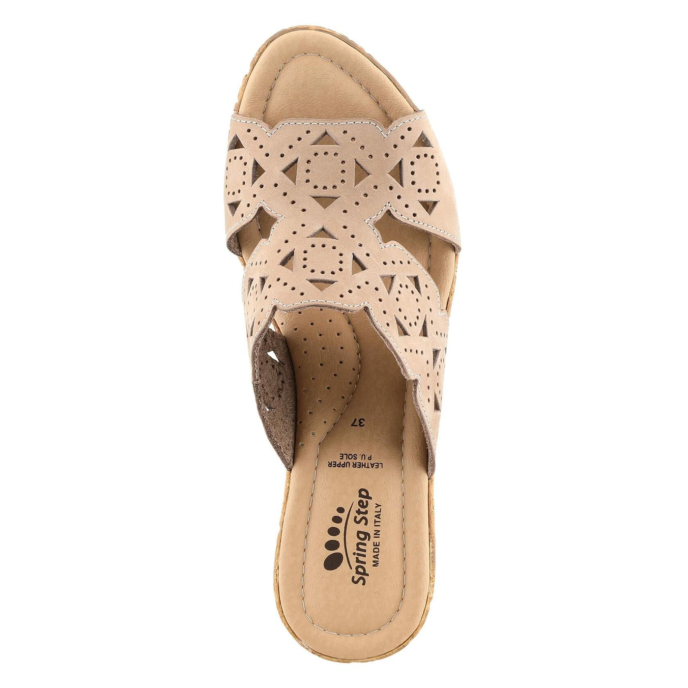 Spring Step Women's Flamyo Slide Sandal Beige Nubuck EU 38 / US 7.5-8