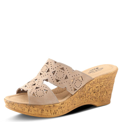Spring Step Women's Flamyo Slide Sandal Beige Nubuck EU 38 / US 7.5-8