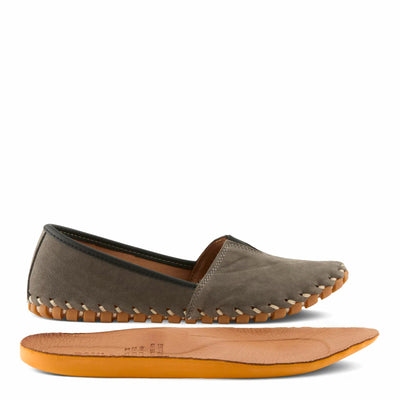 Spring Step Kathaleta Shoes for Women - Ladies Slip-On Shoes with Rubber Outsole - Comfortable Leather Shoes for Womens - Grey EU 43 / US 11.5-12