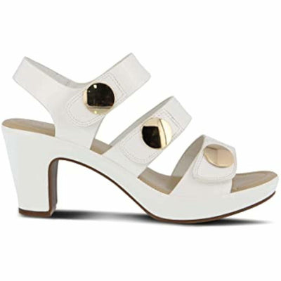 PATRIZIA Spring Step Triodee Sandals for Women - Ladies Casual Platform Sandal with Adjustable Straps- Slip-On Womens Sandals for Formal Event, Outdoor Party - White EU 41 M/US 9.5-10