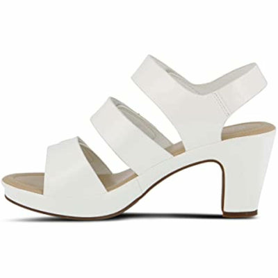 PATRIZIA Spring Step Triodee Sandals for Women - Ladies Casual Platform Sandal with Adjustable Straps- Slip-On Womens Sandals for Formal Event, Outdoor Party - White EU 41 M/US 9.5-10