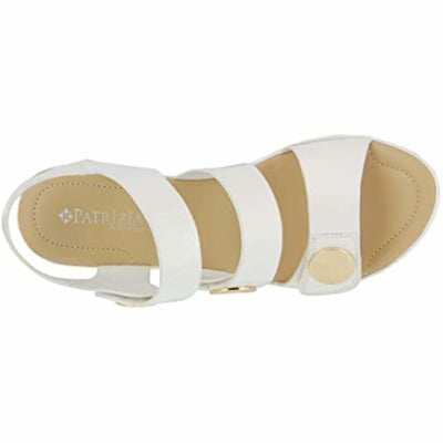 PATRIZIA Spring Step Triodee Sandals for Women - Ladies Casual Platform Sandal with Adjustable Straps- Slip-On Womens Sandals for Formal Event, Outdoor Party - White EU 41 M/US 9.5-10